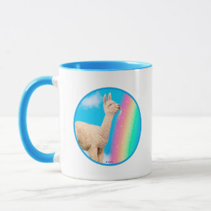 Llama Licking Rainbow Mug