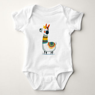 Llama Listening to Music – Cute Animal kid's Baby Bodysuit