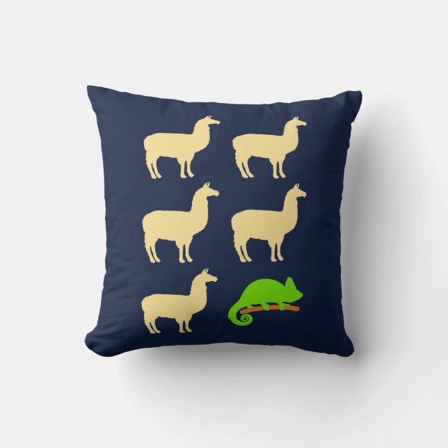 Llama Llama Llama Llama Llama Chameleon Cushion (Front)