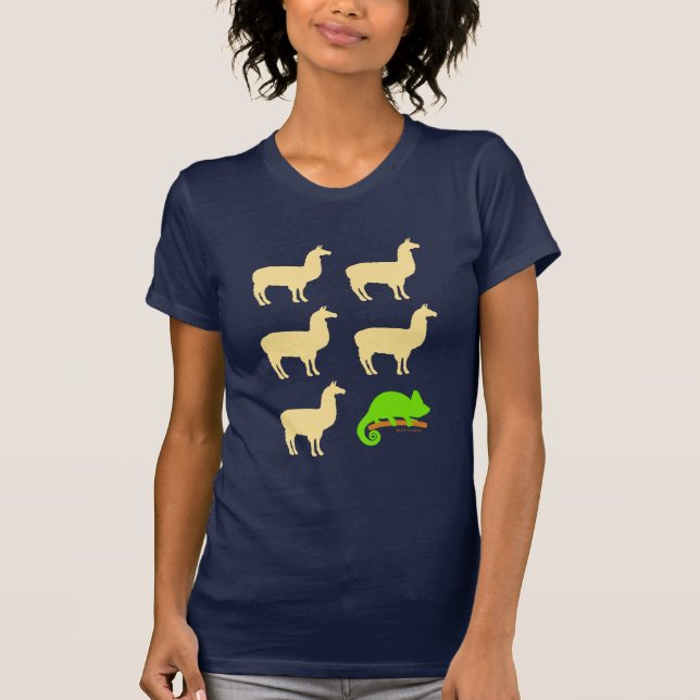 Llama Llama Llama Llama Llama Chameleon T-Shirt (Front)