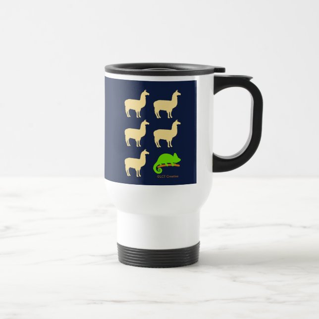 Llama Llama Llama Llama Llama Chameleon Travel Mug (Right)
