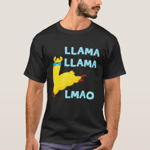 Llama Llama LMAO Jumping Alpaca Cool Sunglasses T-Shirt