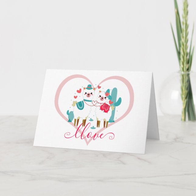 Llama Llove  Holiday Card (Front)