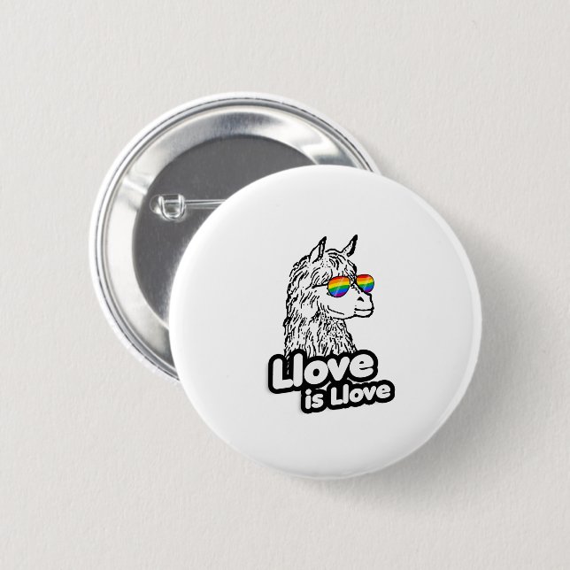 Llama: Llove is Llove 6 Cm Round Badge (Front & Back)