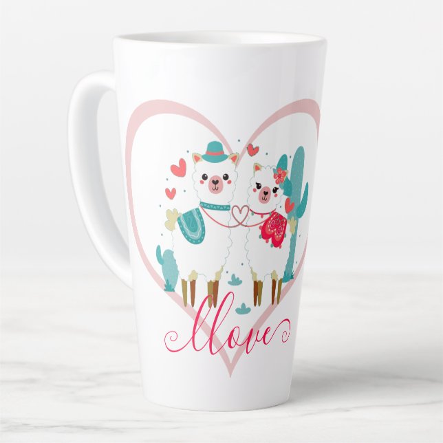 Llama Llove  Latte Mug (Left Angle)