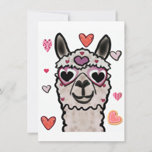 Llama Love Hearts Valentine's Thank You Card