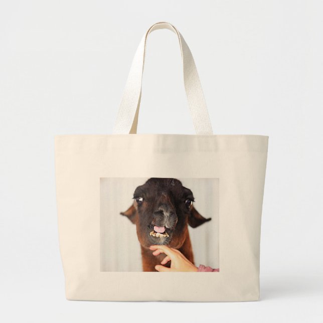 Llama Love Large Tote Bag (Front)