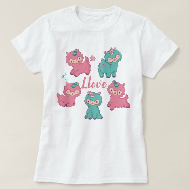 Llama Love T-Shirt (Design Front)