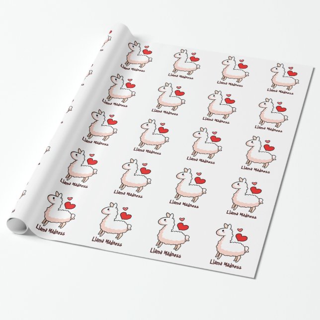 Llama Madness Wrapping Paper (Unrolled)