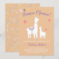 Llama Mama Baby Llama Peach Purple Baby Shower
