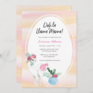 Llama Mama Baby Shower invitation