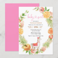 Llama Mama Citrus Floral Greenery Baby Girl Shower