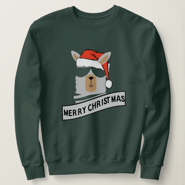 Llama Mama Ugly Christmas Sweater Funny Sweatshirt (Design Front)