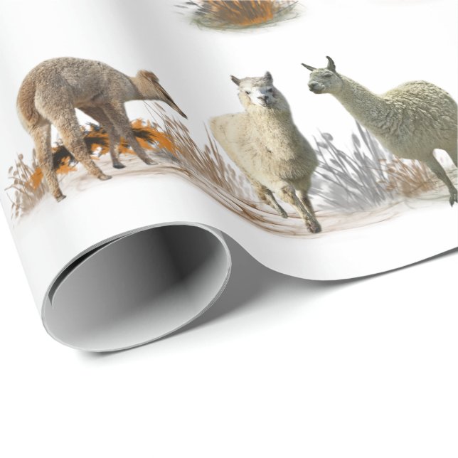 Llama Meadow Wrapping Paper (choose colour) (Roll Corner)