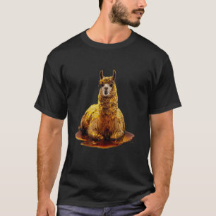 Llama Men Woman Aesthetic Gold Honey Llama T-Shirt