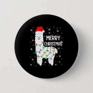 Llama Merry Christmas Kids Funny Llama Christmas L 6 Cm Round Badge