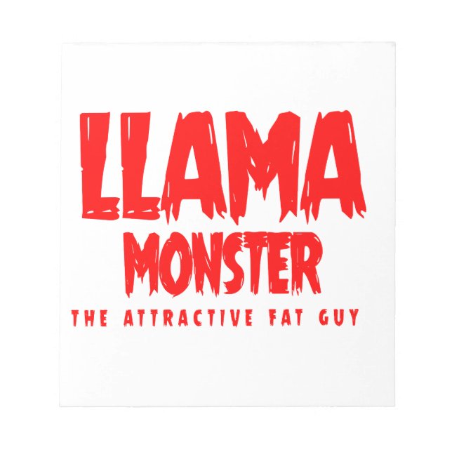 Llama Monster Red Logo Notepad (Front)