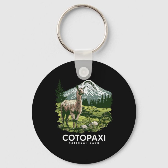 Llama National Park Cotopaxi Souvenir Alpaca Ecuad Key Ring (Front)