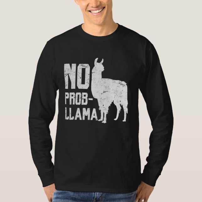 Llama No Prob Llama Alpaca Animal Tee (Front)