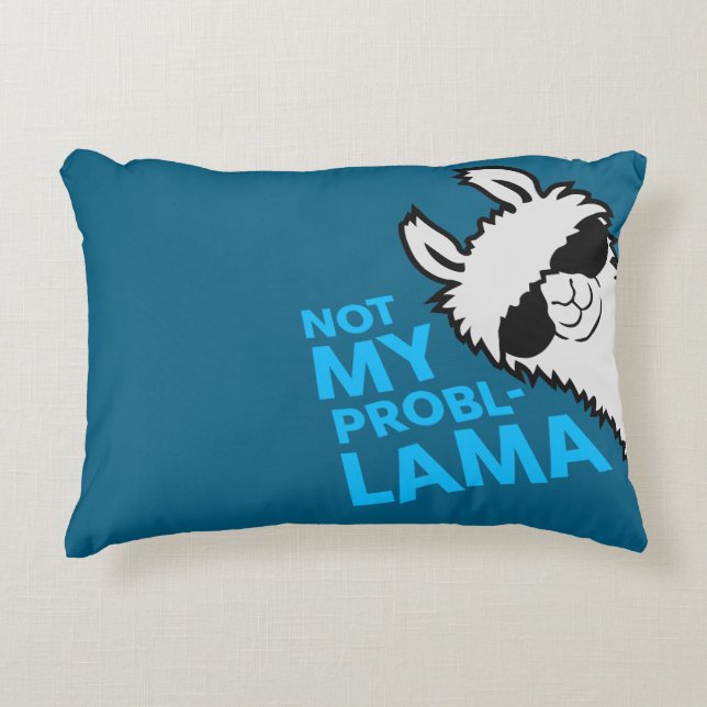 Llama Not My Probllama Side View Sunglasses Smug Decorative Cushion (Front)