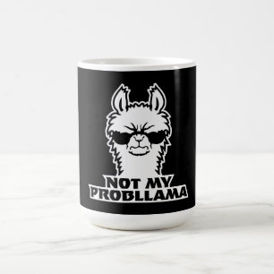 Llama Not My Probllama Sunglasses Cool Angry Mood Magic Mug
