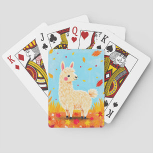 Llama on an Autumn Day Playing Cards