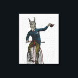 Llama on Bike Canvas Print<br><div class="desc">Llama on Bike by Fab Funky. Features a llama tipping its hat while riding a vintage bicycle. | 191894D</div>
