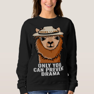 Llama Only You Can Prevent Drama funny Camping gif Sweatshirt
