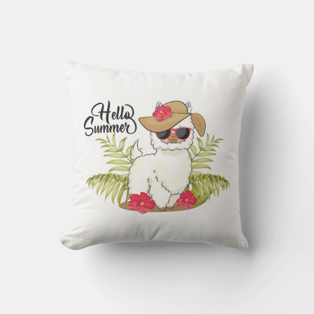 Llama Outdoor Pillow (Front)