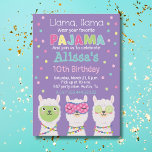 Llama pajama party, spa party  invitation<br><div class="desc">llama party,  pajama party invitation</div>