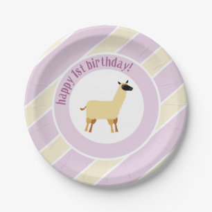 llama paper plate