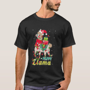 Llama Pappy Wear Santa Hat Xmas Pajama Outfit T-Shirt