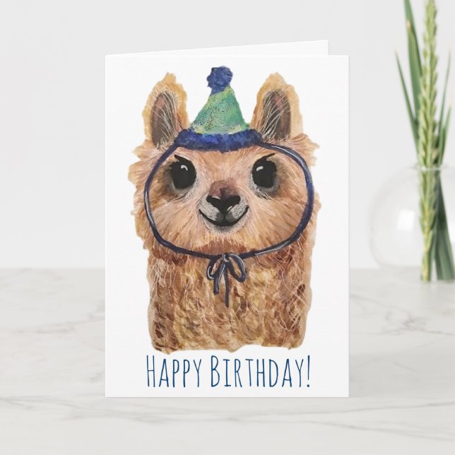 Llama Party Animal Birthday Card (Front)