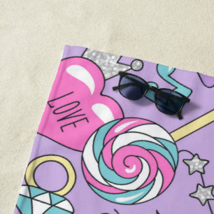 Llama pattern 1 beach towel