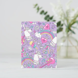Llama pattern 1 holiday postcard