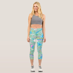 llama pattern 2 capri leggings