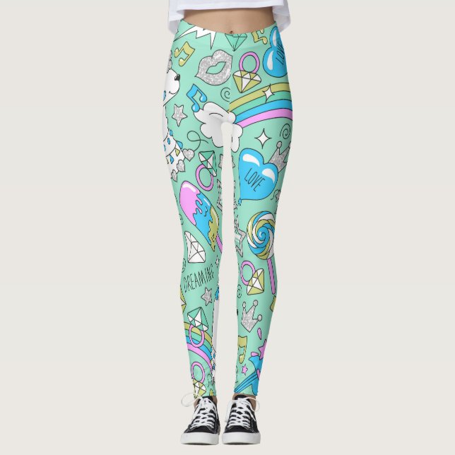 llama pattern 2 leggings (Front)