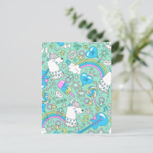 llama pattern 2 postcard