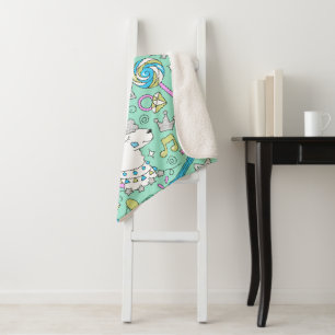 llama pattern 2 sherpa blanket