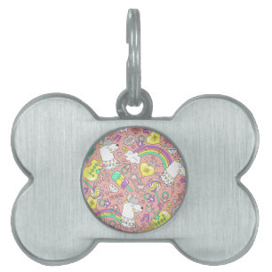 llama pattern 3 pet ID tag