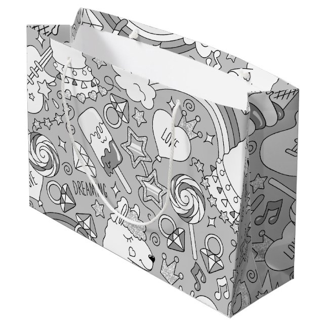 llama pattern 4 large gift bag (Back Angled)