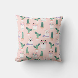 Llama pattern throw pillow
