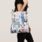 Llama Patterned Tote in Blue, Green & Pink