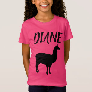 LLAMA PERSONALIZED GIRLS pink T-Shirts