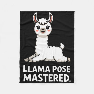 Llama Pose Mastered Cute Yoga Llama Art _1 Fleece Blanket