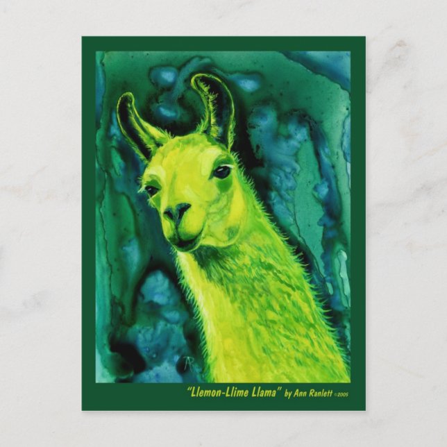 Llama Postcard - "Llemon-Llime Llama" (Front)