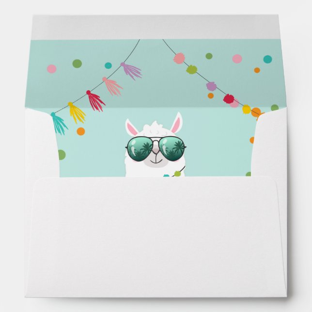 Llama Rama Fun Invitation Envelope Alpace Fiesta (Back (Bottom))