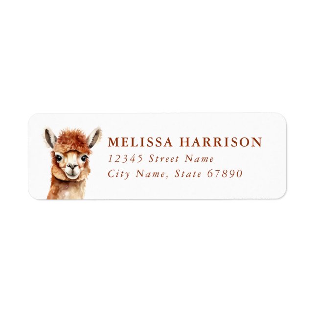 Llama Return Address Label (Front)