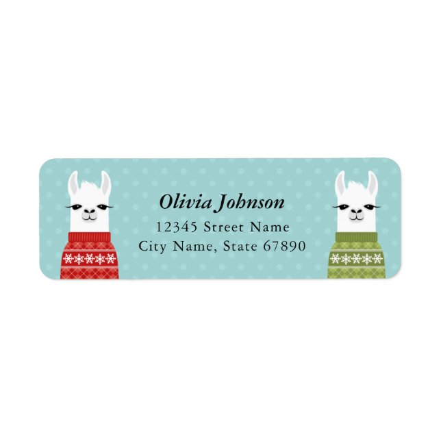 Llama Return Address Labels (Front)