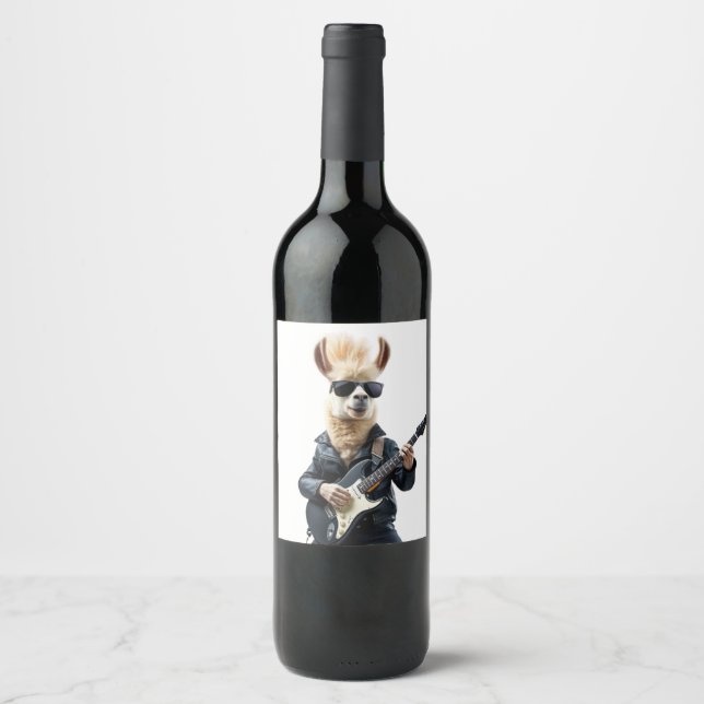 Llama rockstar wine label (Front)